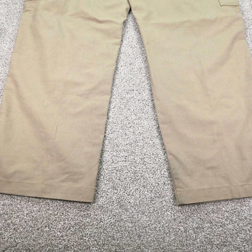 Dickies Flex Mens Cargo Pants 42x30 Khaki Tan Straight Leg Work Trousers WP849DS